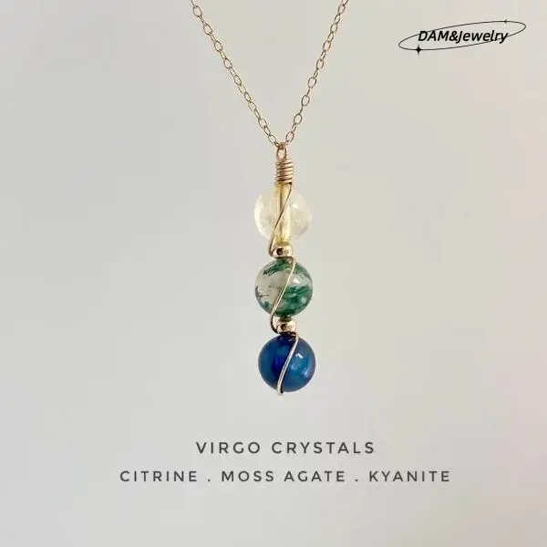 Handmade Zodiac Crystal gemstone necklace Unique Birthstone Healing Reiki Crystal perfect gifts for women