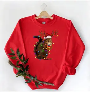 Christmas Squirrel Lights Sweatshirt, Christmas Squirrel Hoodie, Christmas Lights Sweater, Christmas Squirrel Gift, Cute Christmas Sweater