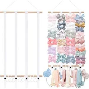 Hair Bow Holder Organizer for Girls,Hair Clips Headband Organizer Storage Wall Hanging  Decor for Girls Room