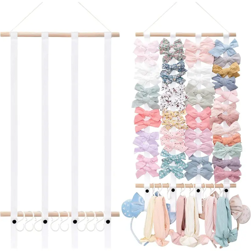 Hair Bow Holder Organizer for Girls,Hair Clips Headband Organizer Storage Wall Hanging  Decor for Girls Room