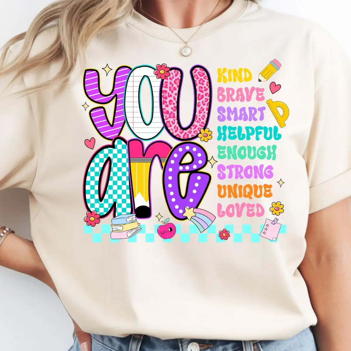 Preppy Back To School Unisex T-Shirt You Are Loved School Unisex T-Shirt First Day Of School Shirt