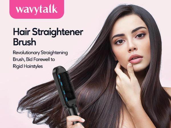 Wavytalk Sleek Sweep Ionic Hair Straightener Brush and Blown Away Ionic Hair Dryer with Diffuser Set
