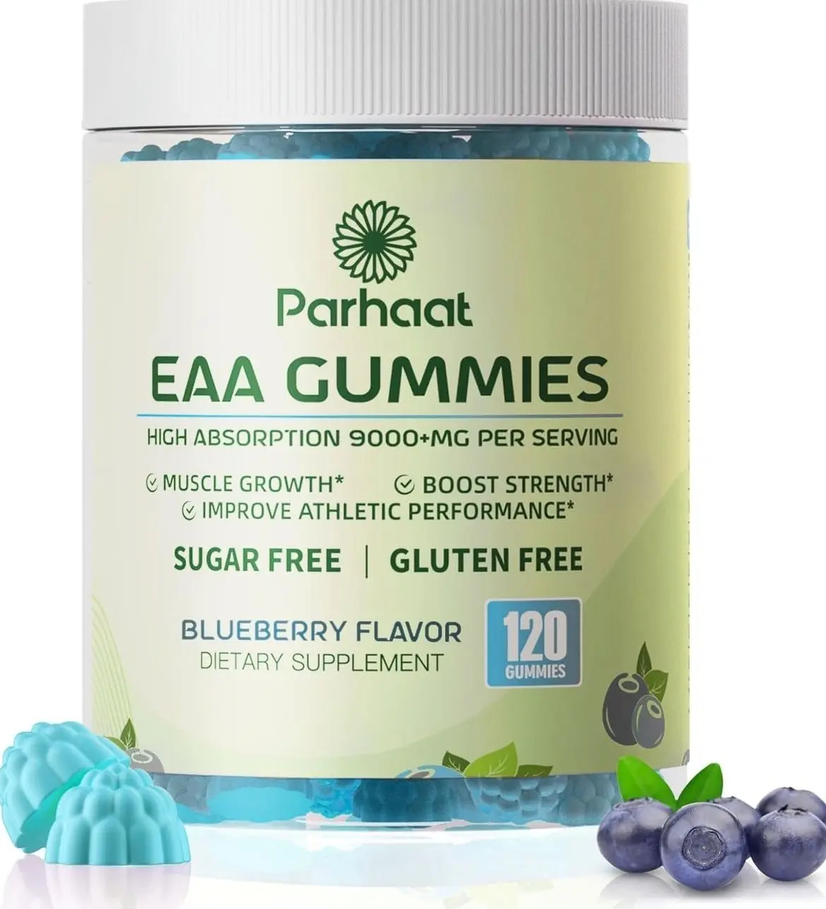 EAA Gummies 120 Gummies (Pineapple), Essential Amino Acids - All 9 Essential Aminos (EAA) and All Branched-Chain Aminos (BCAAs), Non-GMO, Gluten Free, Vegetarian Friendly