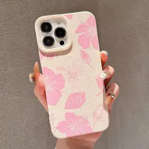 Floral Pattern Phone Case, 1 Count Anti-drop Cellphone Protective Case, Shockproof Mobile Phone Cover for iPhone 11 12 13 14 15 Pro Max