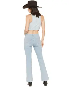 7 For All Mankind Women's Women'S Bloom Light Wash Mid Rise Tailorless Dojo - 7U317c12-3Dh