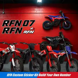RFN Custom Sticker Kit for Bikes Helmets and Riding Gear, Letters Numbers Logo Decals, Waterproof Motocross Rider Customization Stickers