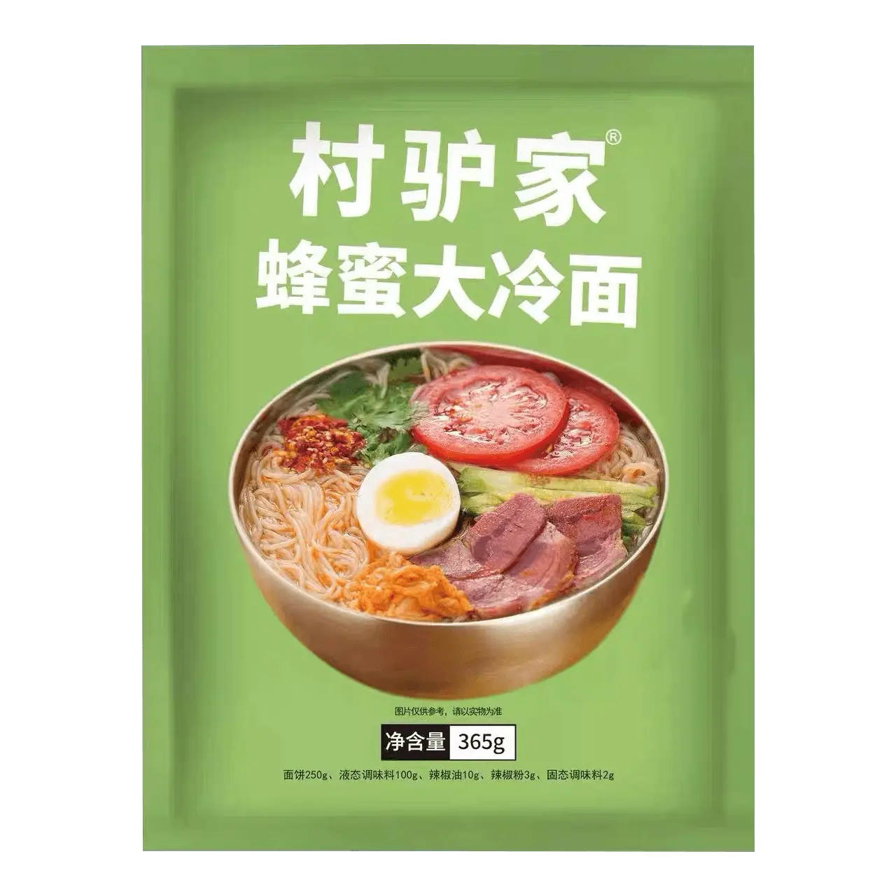 Village Donkey Honey Cold Noodles 365g - Authentic Korean Style Sweet & Sour Flavor, Perfect for Summer Refreshment