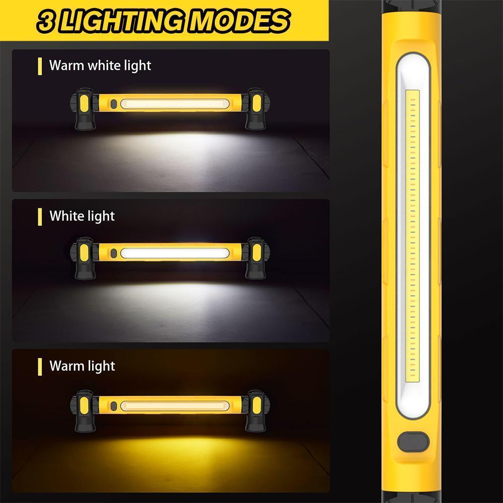 LED Under Hood Light 3000LM, Magnetic Work Light Bar with Hooks, 5200mAh Rechargeable Cordless Garage Light