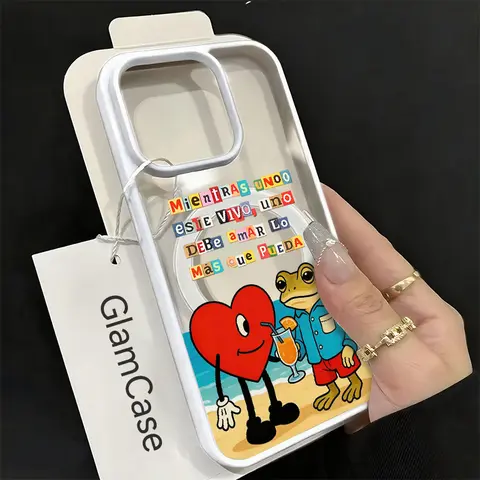 KKLLYY Cute Frog & Heart Life Quote Cartoon Phone Case - Durable Transparent Magnetic Soft Acrylic Shell, Shockproof Protective Accessory for iPhone 18/17/16/15/14/13/12/11 Plus Pro Max, Cute Phone Accessories