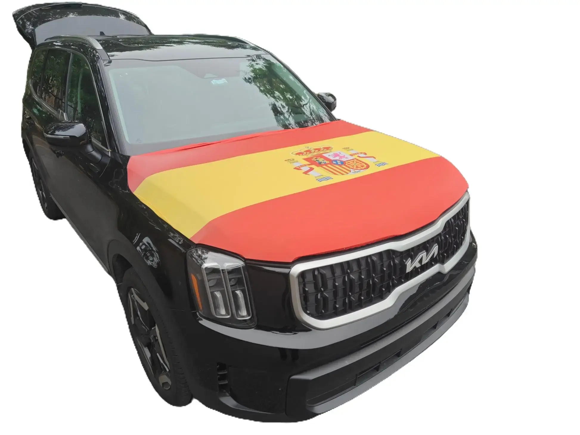 Spain Flag Pattern Hooded Soccer Fan Cape - Easy-to-Wear, Easy-to-Remove Soccer Fan Gear for Match Support, Events, Sports Collectibles
