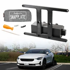 Polestar 2 SnapPlate No-Drill Front License Plate Holder - Adjustable, Breakaway, 3D Printed, Custom Fit for Polestar 2 (2020-2025)