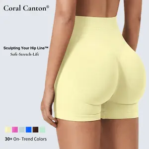 Coral Canton High Waisted Compression Shaperwear Sports Shorts - Butt Lifting, Gym & Athletic Shorts for Summer Vibes, Compression Sports Shorts,summerwins