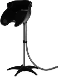 Adjustable Portable Shampoo Bowl with Drain Hose for Hair Washing - Standing Salon Deep Shampoo Basin for Hairstylist and Home Services - Barber Backwash Chair