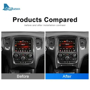 Real Carbon Fiber Sticker For Dodge Durango 2014-2020 Central Control Panel Navigation Car Cover Interior Trim Accessories