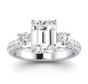 Thistle - Emerald Moissanite Engagement Ring