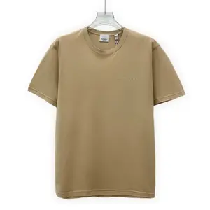 RDLT - Burberry Brown Logo Embroidered Cotton Crewneck Short Sleeve T-Shirt Size S