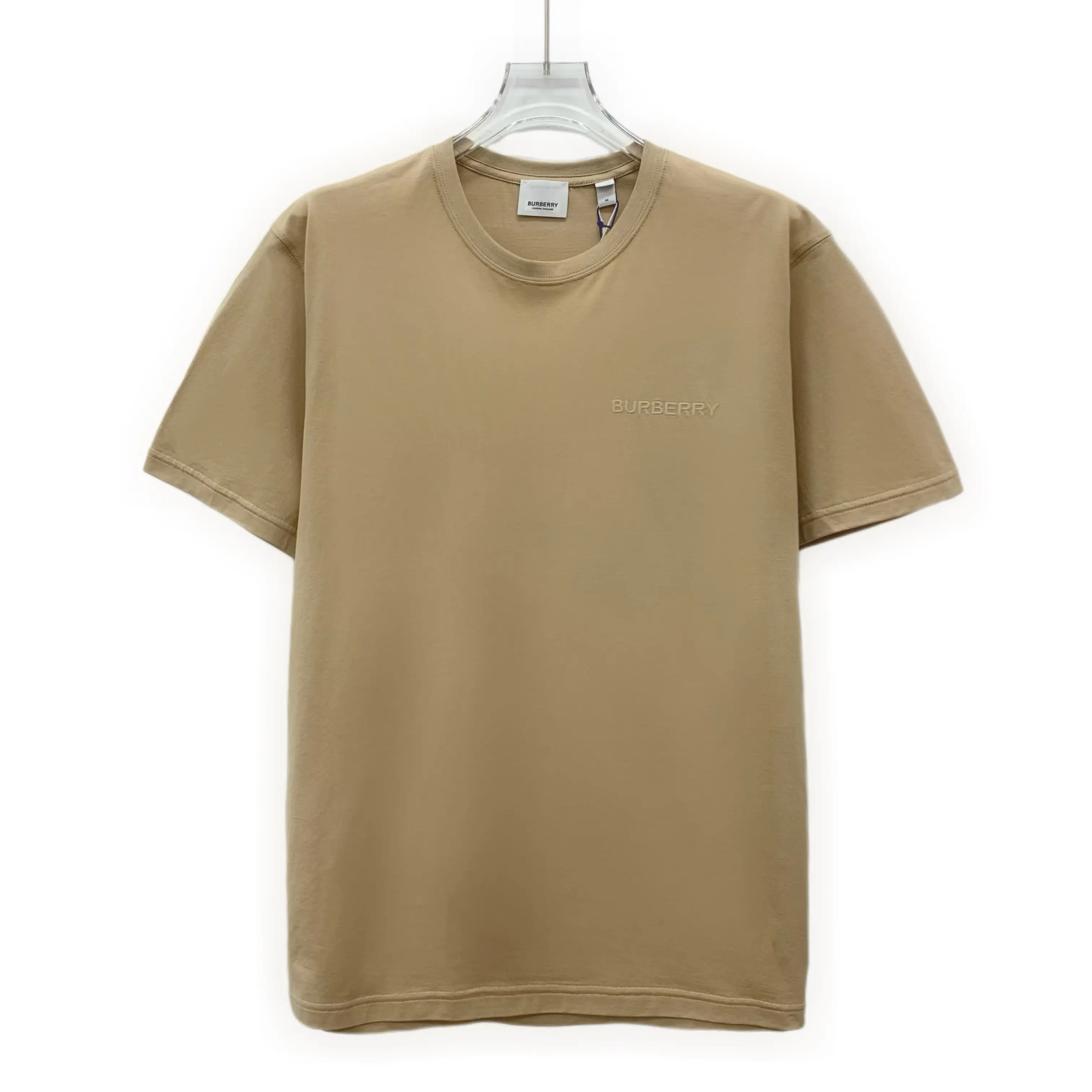 RDLT - Burberry Brown Logo Embroidered Cotton Crewneck Short Sleeve T-Shirt Size S