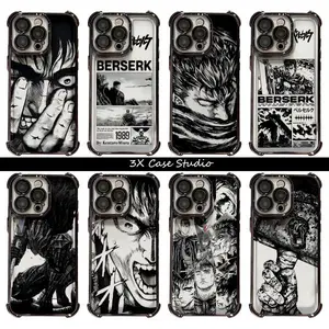 Anime Berserk Cool Black Phone Case For iPhone 17 16 15 14 13 12 Pro Max Plus Anti Fall Birthday And Holiday Gifts Case Cover