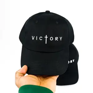 Unisex Basic Cotton Dad Hat with Victory Logo, Classic Casual Baseball Cap, Adjustable Strap, 1-Size Fits Most