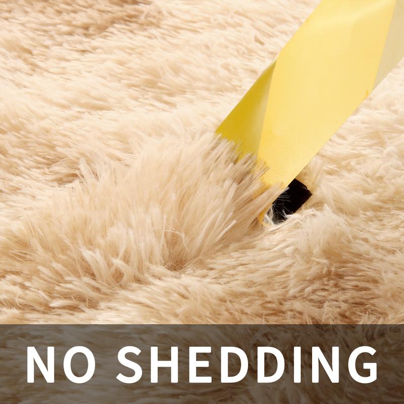 Large Size Shaggy Rugs, Big Plush Area Rug, Non-slip Soft Fluffy Carpet Mats for Livingroom Bedroom Nursery Home Decor Tie-dye Khaki