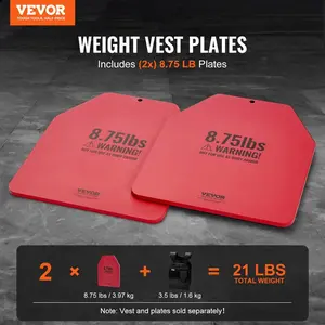 VEVOR Weight Vest Plates, 8.75 LB Pairs, Premium Steel Weighted plates, Contoured Ergonomic Fit - WODs, Additional Weight for Weight Vests, for Strength Training, Running, Fitness, Heavy Workouts
