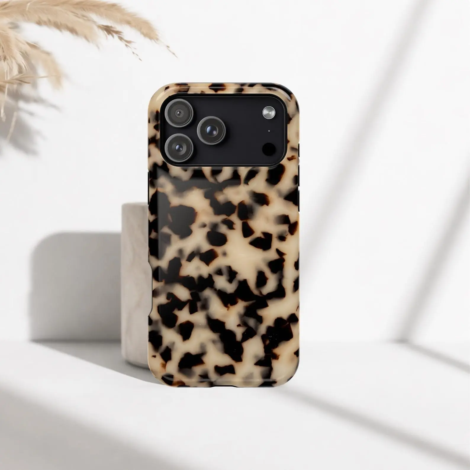 Blonde Tortoise Shell Print Phone Case / Animal Print MagSafe Phone Case / iPhone 17 16 15 14 13 Pro Plus Max Mini