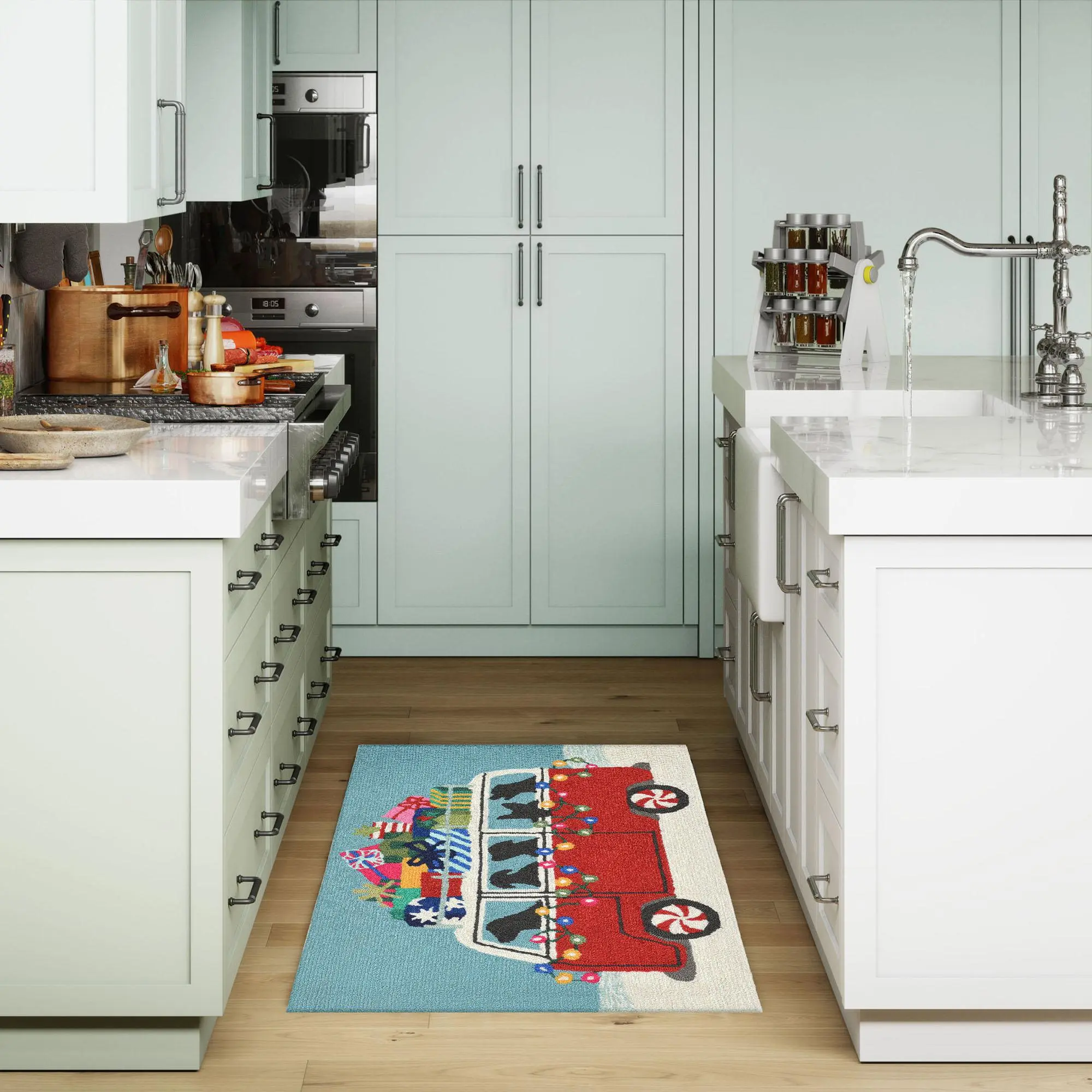 Lush Decor Happy Howlidays Hand-Tufted Durable Animal Rug - Polyester Blend Soft Indoor/Outdoor FrontPorch Entryways Home Decor Area Rug, Animal Rugs, Soft Area Rug