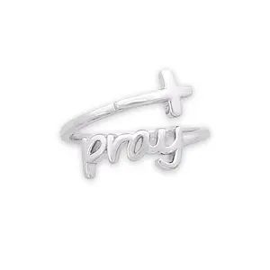 Always Blessed Pray Script Sterling Silver Ring | Rings for Women | Sterling Silver Ring | Christian Jewelry | Faith Rings | Christian Ring | Christian Gifts | Jewelry for Women | Jewelry for Teens | Pray | Adjustable | One Size Fits All