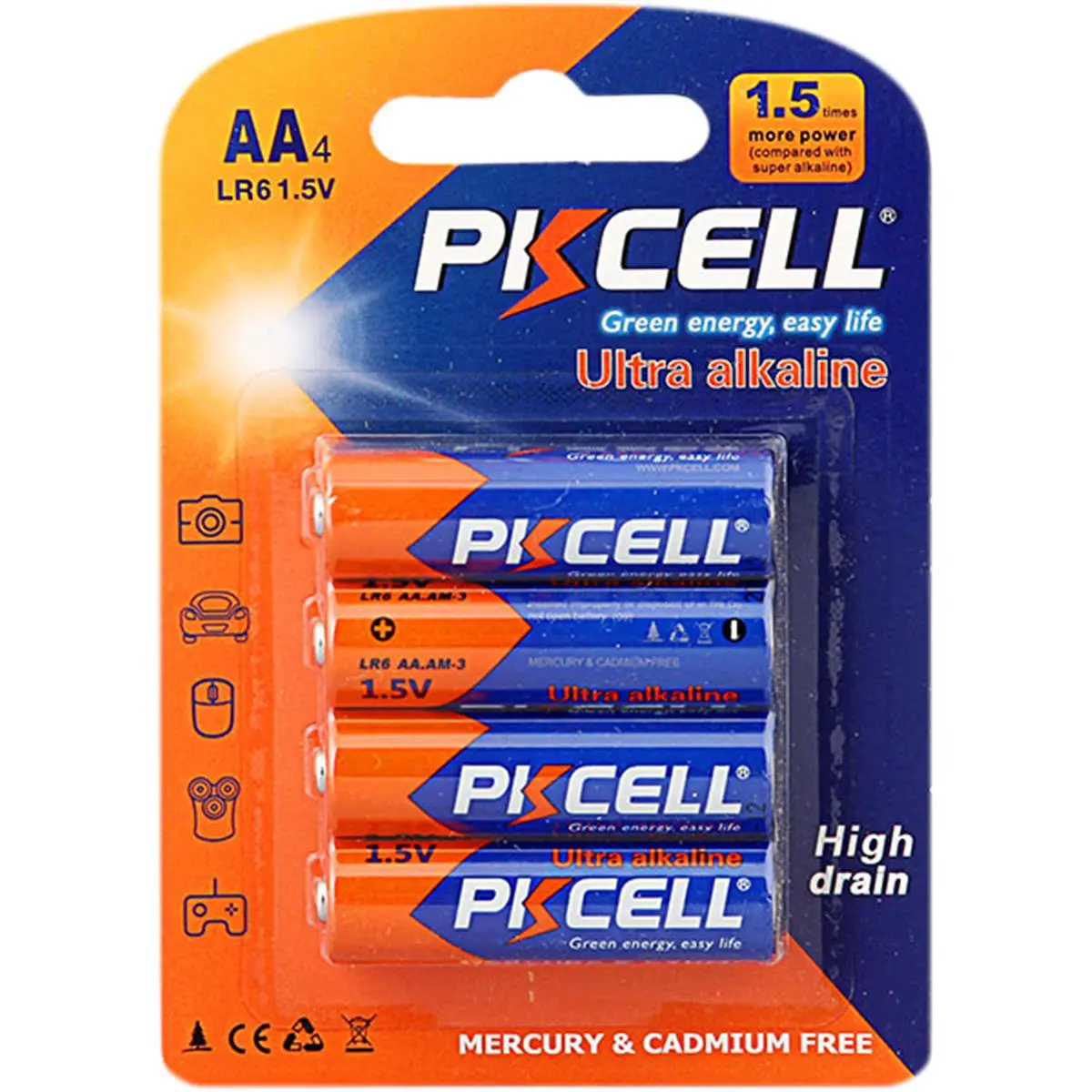 212 MAIN AA Ultra Alkaline Batteries - 1.5V Voltage, Box of 60 for Sports & Outdoor Cycling Equipment