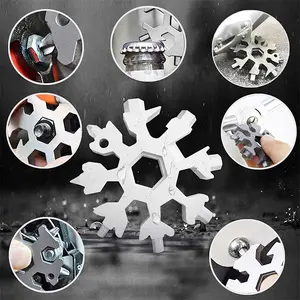18-in-1 Stainless Steel Snowflake Multi-Tool – Pocket-Sized EDC Hero!