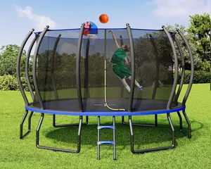 [SummerVibes]AMERLIFE Outdoor Trampoline with Enclosure Net and Ladder, Recreational Trampolines for Kids and Adults, Quick Connect Frame, ASTM Approval,Best Gift Ideas/Christmas Gifts