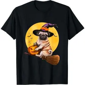 Cute Pug Halloween Costume Shirt Men Women Boys Girls Dog T-Shirt