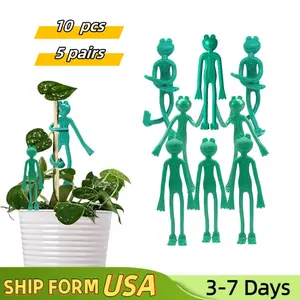 (10Pcs)Frog Plant Stand, Frog Plant Holder, Flower Pot Hugger Plant Climbing Fixture Clips, Cute & Stable Support, Make Your Plants Stand More Upright, For Indoor, Outdoor
