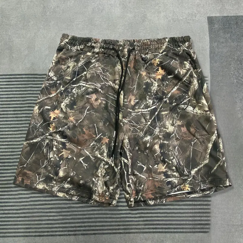 Men's Regular Fit Camo Print French Terry Shorts, Casual Comfy Breathable Fitted Shorts for Summer, Men's Bottoms for Daily Wear, Camouflage Shorts, Breathable Soft Shorts