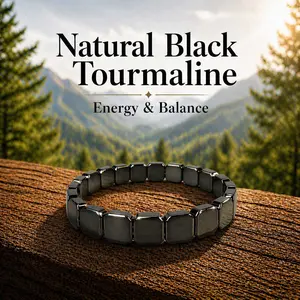 Handmade Natural Black Tourmaline Bracelet for Mens Inspirational Jewellery Gifts Natural Health and Healing Power Energy Crystal Stone