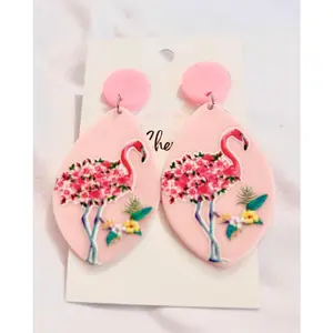 Floral Flamingo Earrings