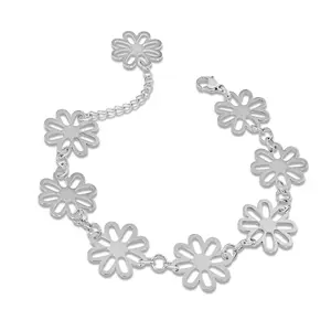 Steel by Design Flower Link Bracelet
