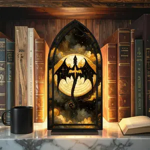 Fantasy Dragon Book Nook & Suncatcher Candle Holder – Illuminated Bookshelf Decor, Gift for Fantasy Book Lovers & Readers (No Candle)