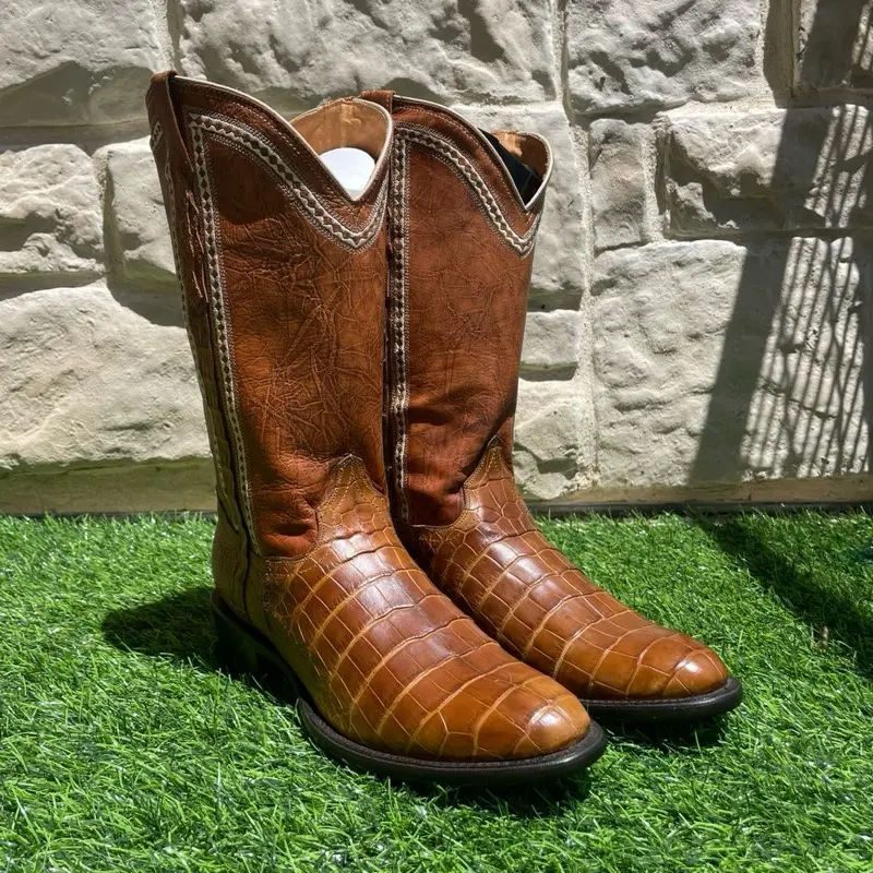 Genuine Alligator Belly Mens Vaccari Boots