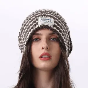No.1 New Big Head Circumference Hat Korean Style Niche Ins Face-Showing Lambs Wool Autumn and Winter Wild Warm Couple Knitted
