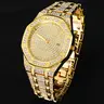 Couple Hip-Hop Quartz Watch, Luxury Sparkling Diamond Dial, Unisex Gift, Daily Wear Accessory, Round Analog Face, Organic Glass Case, Analog Wristwatches