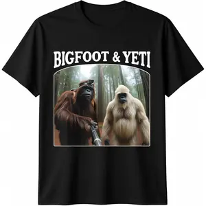Bigfoot & Yeti Funny Sasquatch Bigfoot Vlogs for Hikers T-Shirt Pure Cotton Graphic Tees Menswear Top: Gifts for Men & Women