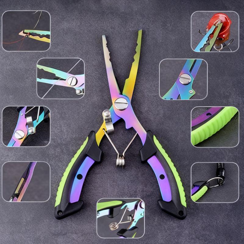 3-in-1 Colorful Multifunctional Fishing Pliers: Integrates Line Cutters and Split Ring Pliers; Suitable for Freshwater and Saltwater Fishing; A Perfect Gift Designed with Anglers in Mind