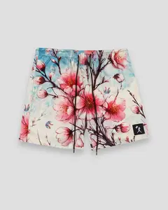 Cherry Blossom Baseball Diamond Lux Satin Shorts