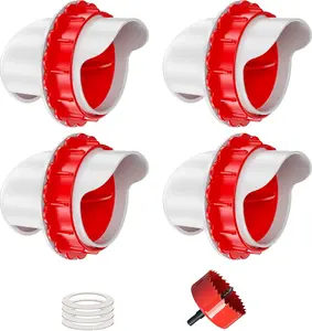 DIY Zero Waste Chicken Feeders, Poultry Feeder with Covers, Gravity Feeding Kit, 4-1 Hole Saw Ports for Buckets, Barrels, Containers.