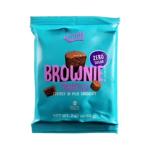 ( 10 Pack ) Muii Brownie Truffles Sugar Free in Bites 2.8 ozZero Sugar Chocolate Flavor Snack Premium Milk Chocolate Coated