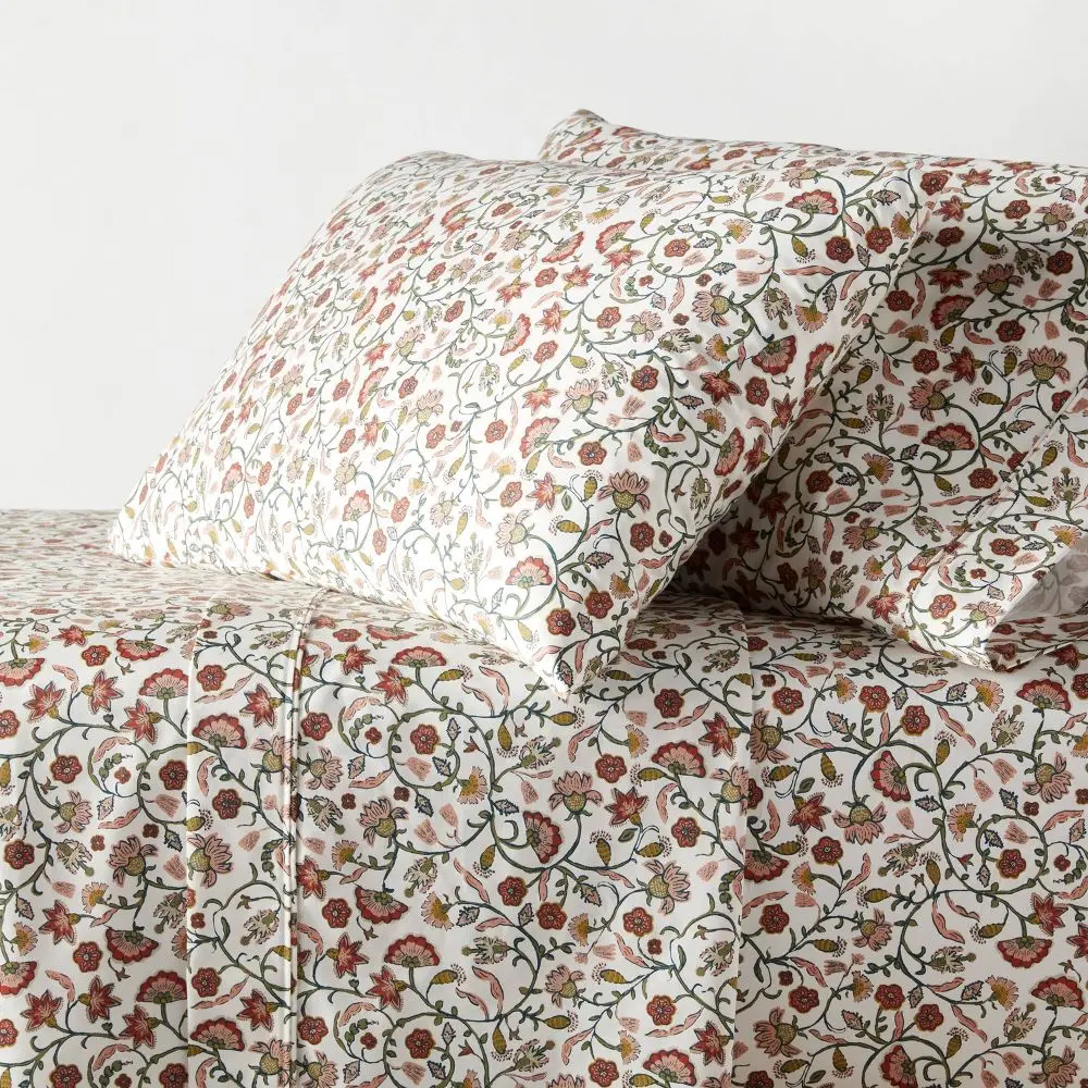 Full 400 Thread Count Performance Sheet Set Warm Floral - Threshold