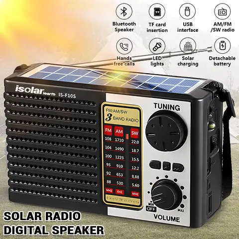 Wireless Radio & Cassette Players - Portable Shortwave Rechargeable Handheld Device with Built-in 3W Speaker, 2W Output, 3.2(5.6)-22 MHz, FM/AM, Bluetooth, MP3 Player, Flashlight, Wrist Strap, 180 Minutes Playtime, Portable Shortwave Radio