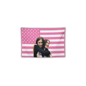 Custom Pink American Flag Tapestry, Personalized Pink Flag, Custom Flag with Photo, Personalized Flag, Funny Flags for Dorm, Home Decorchic design  room bedroom