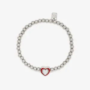 Stone & Enamel Heart Stretch Bracelet Stone & Enamel Heart Stretch Bracelet